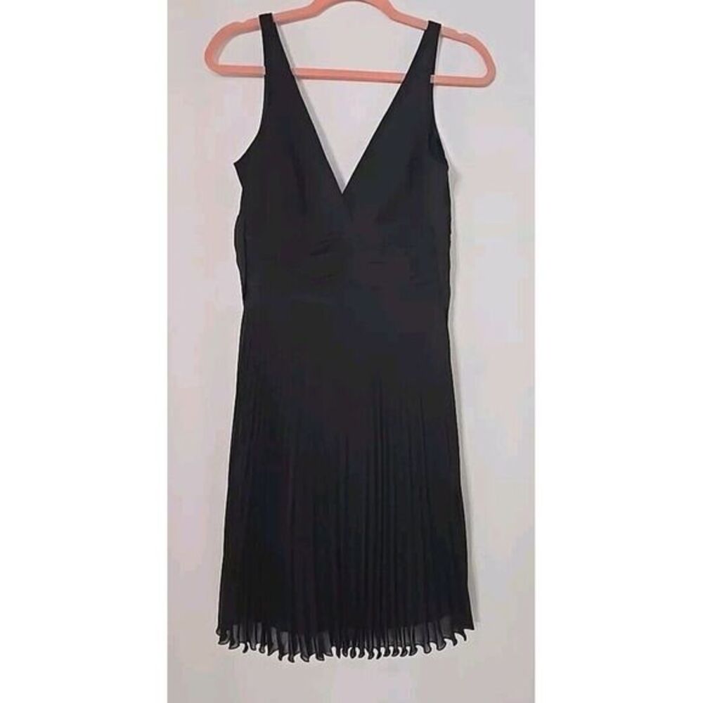 Laundry by Shelli Segal Black Sleeveless Pleated Dress Women 8